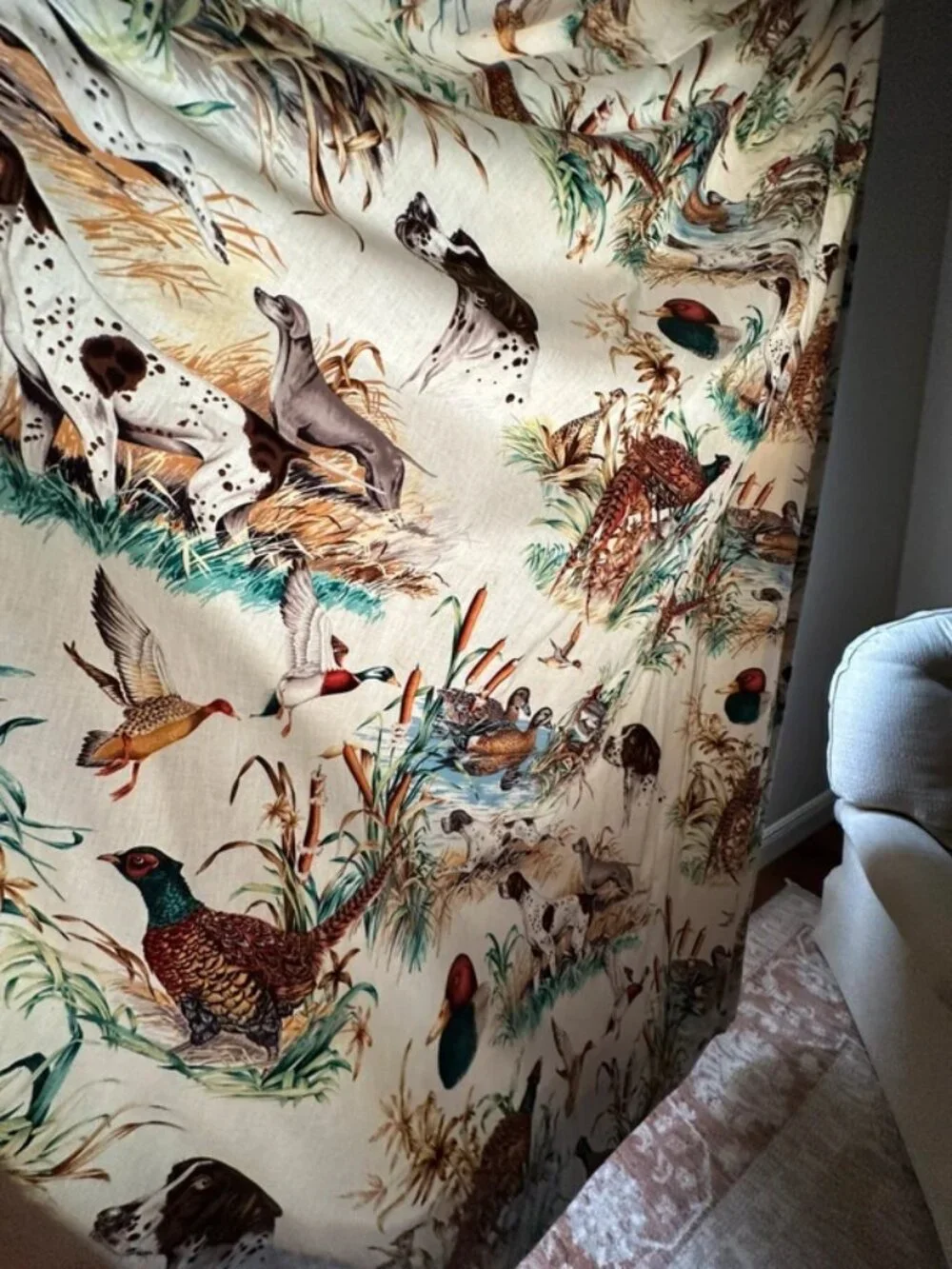 Gorgeous country core high end curtain panels ducks geese dogs